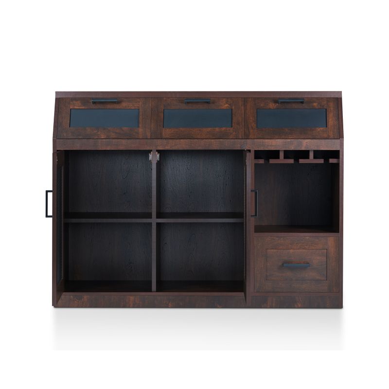 Furniture of America Wenoga Industrial Multi-Storage Buffet/Server - Chestnut Brown