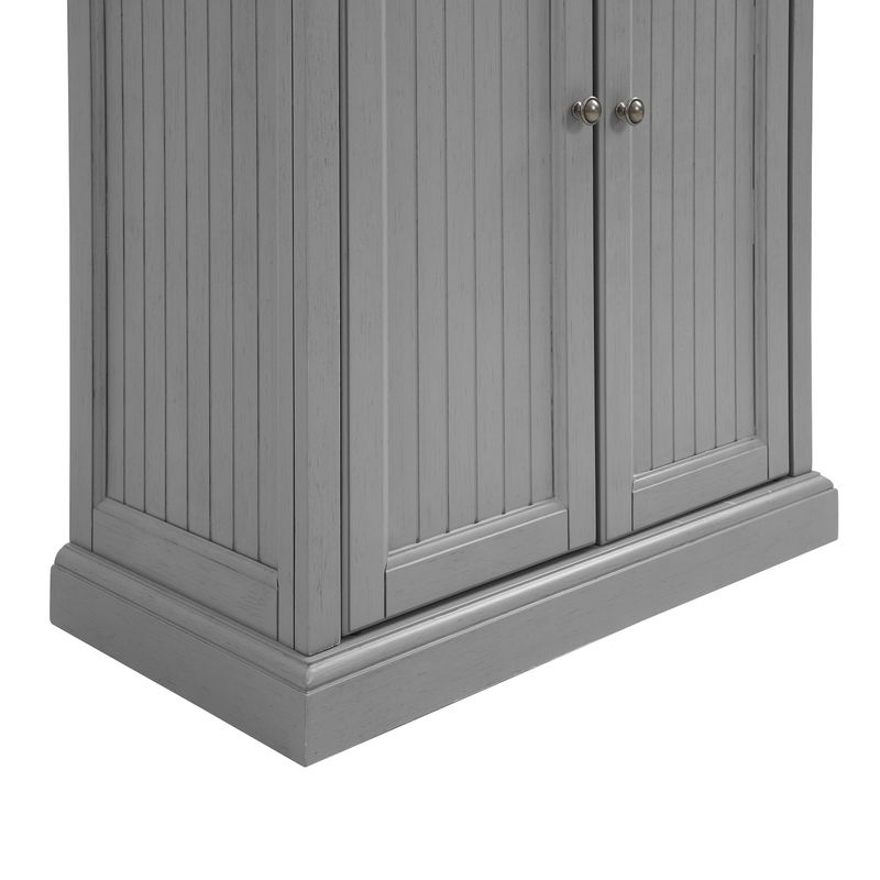 Crosley Seaside Grey Freestanding Kitchen Pantry Cupboard - 30 "W x16 "D x 72 "H - Gray