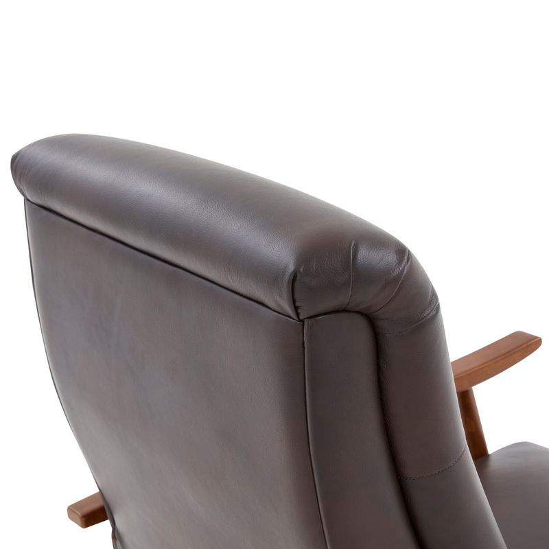Sienna Upholstered Wood Push Back Recliner by Greyson Living - Caramel