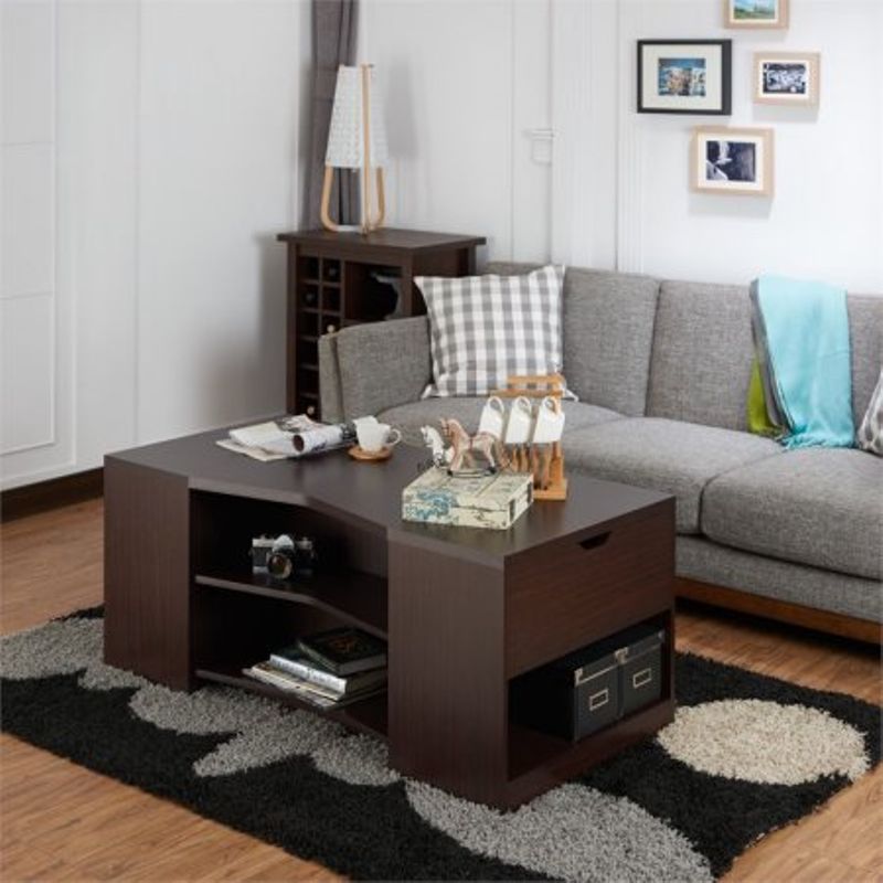 Furniture of America Orem Contemporary Brown 47-inch 6-shelf Coffee Table - Walnut
