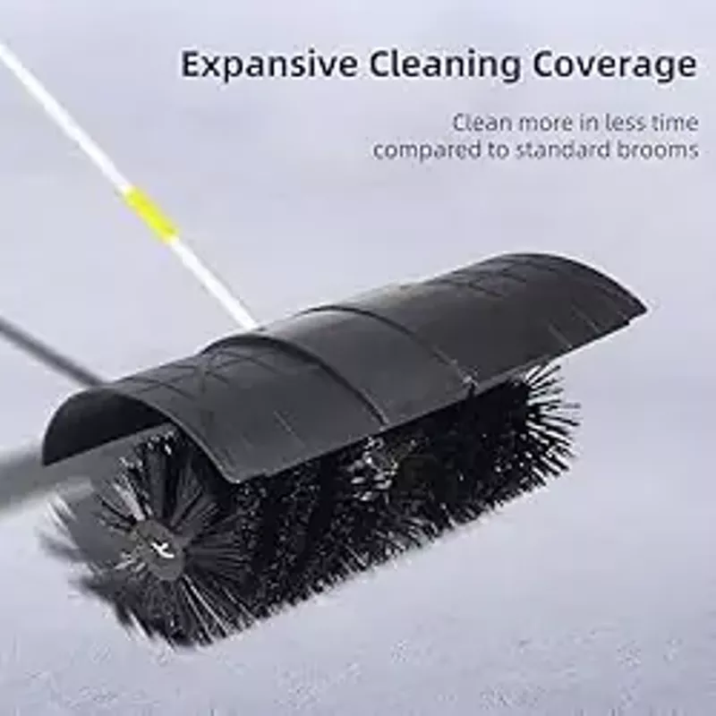 Gas Power Snow Sweeper Broom Handheld,Outdoor Clean Tool,1700W Walk Behind Snow-Broom,Fit for Cleaning Driveway,Lawn,Pavements,Garden, 52CC 2-Stroke,EPA,21x10,Orange