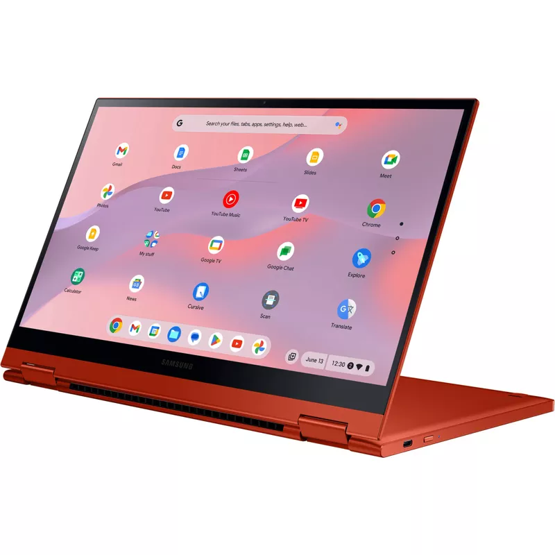 Samsung - Galaxy Chromebook 2 - 13.3" QLED Touch Screen - Intel Core i3 - 8GB Memory - 128GB eMMC - Fiesta Red