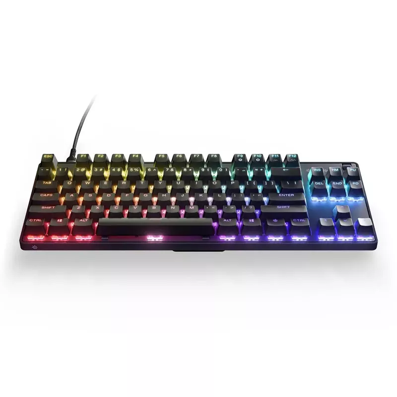 SteelSeries - Apex 9 TKL Wired OptiPoint Adjustable Actuation Switch Gaming Keyboard with RGB Lighting - Black