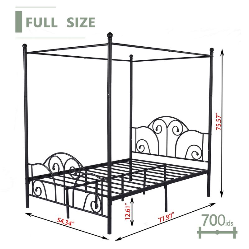 Rent to own Alazyhome Canopy Metal Bed Frame, Metal Slat Support ...