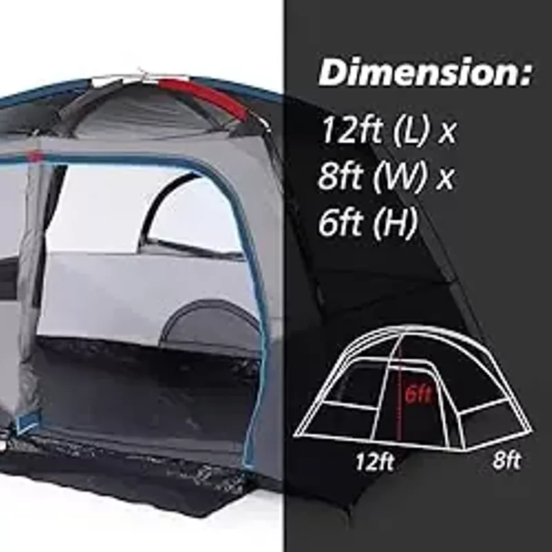 Camping Tent, Tent for Camping, Easy Set up Camping Tent 4 Person and 6 Person for Hiking Backpacking Traveling Outdoor, Light Blue, 12ft (L) x 8ft (W) x 72inH