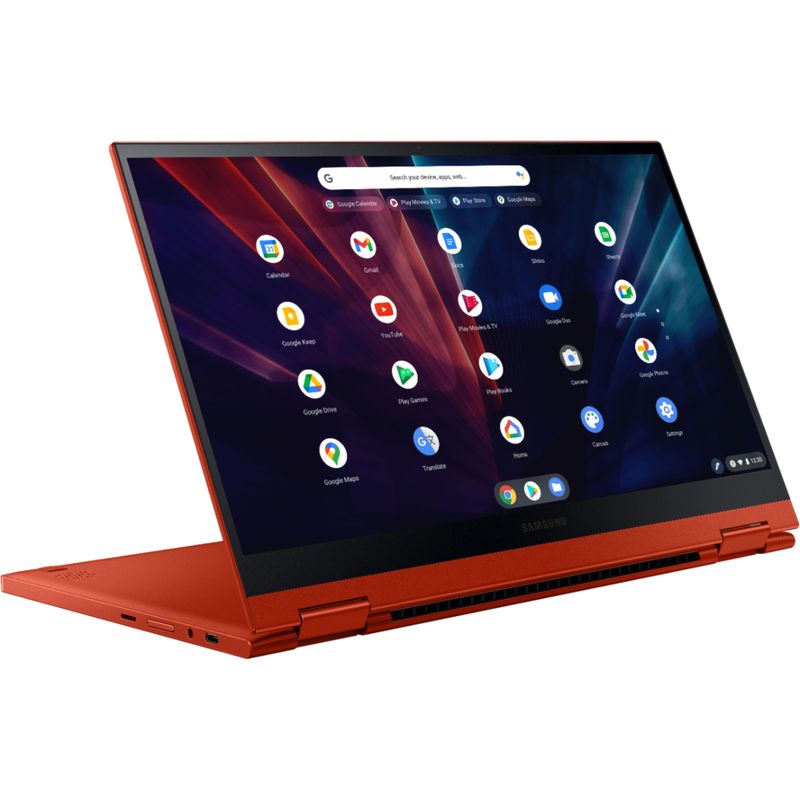 Alt View Zoom 26. Samsung - Galaxy Chromebook 2 - 13.3" QLED Touch-Screen - Intel® Core™ i3 - 8GB Memory - 128GB eMMC - Fiesta Red