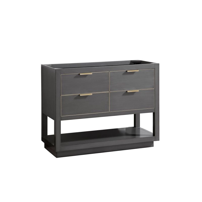 Avanity Allie 42 in. Vanity Only in Twilight Gray with Matte Gold or Brushed Silver Trim - Silver Finish