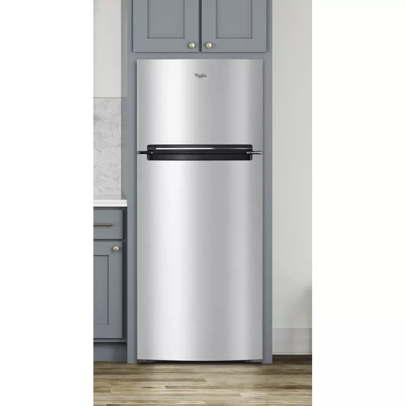Whirlpool - 17.7 Cu. Ft. Top-Freezer Refrigerator - Monochromatic Stainless Steel
