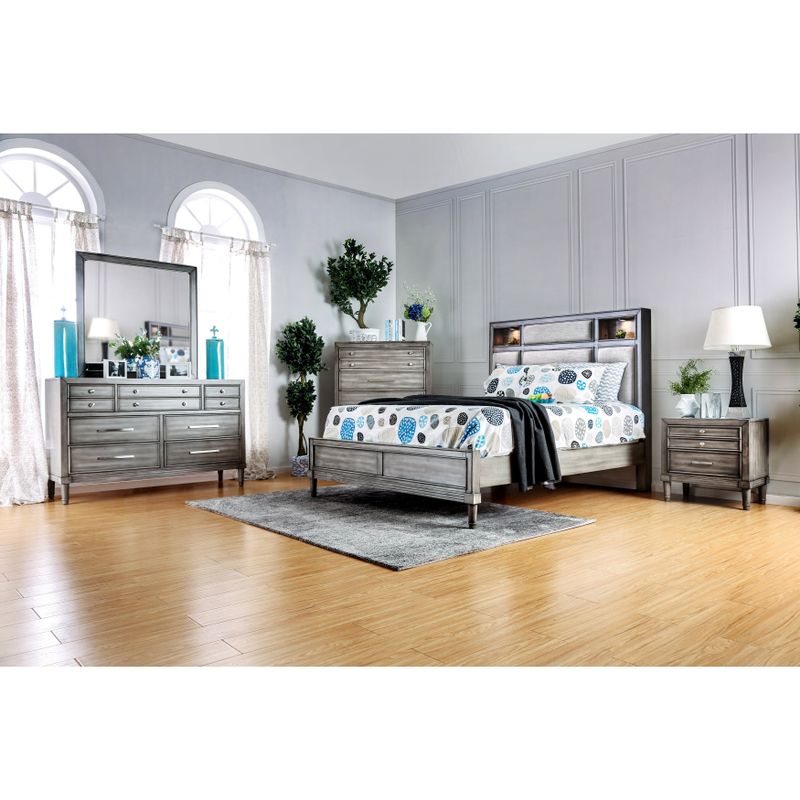 Furniture of America Laum 4-piece Grey Bedroom Set - Queen