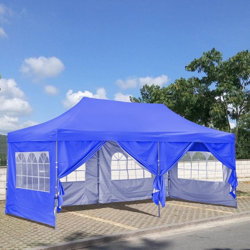 10x20 Ft Pop up Canopy Tent, Party Heavy Duty Instant Gazebo - Blue