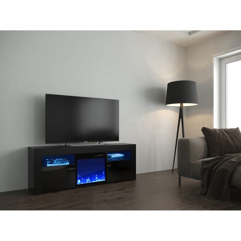 Copper Grove Qorasuv 58-inch Electric Fireplace TV Console - Walnut/Black
