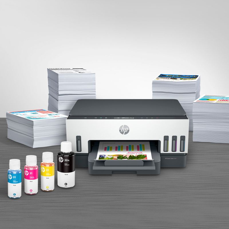 Alt View Zoom 14. HP - Smart Tank 7001 Wireless All-In-One Supertank Inkjet Printer with up to 2 Years of Ink Included - White & Slate