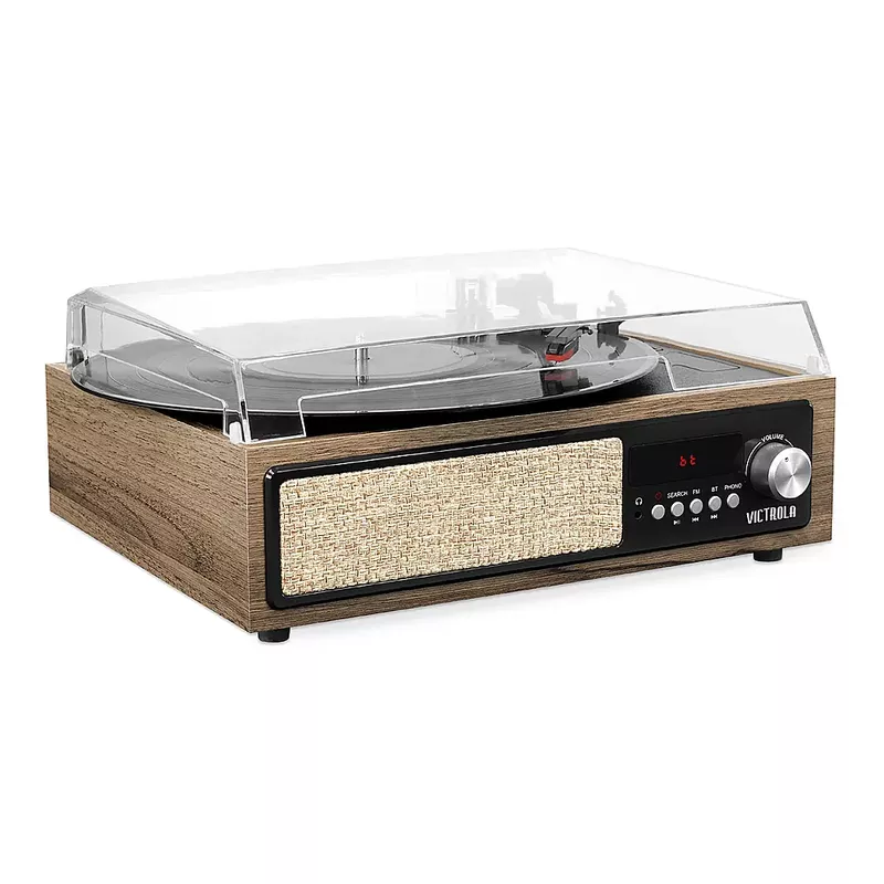 Victrola - Bluetooth Stereo Audio System - Farmhouse Walnut