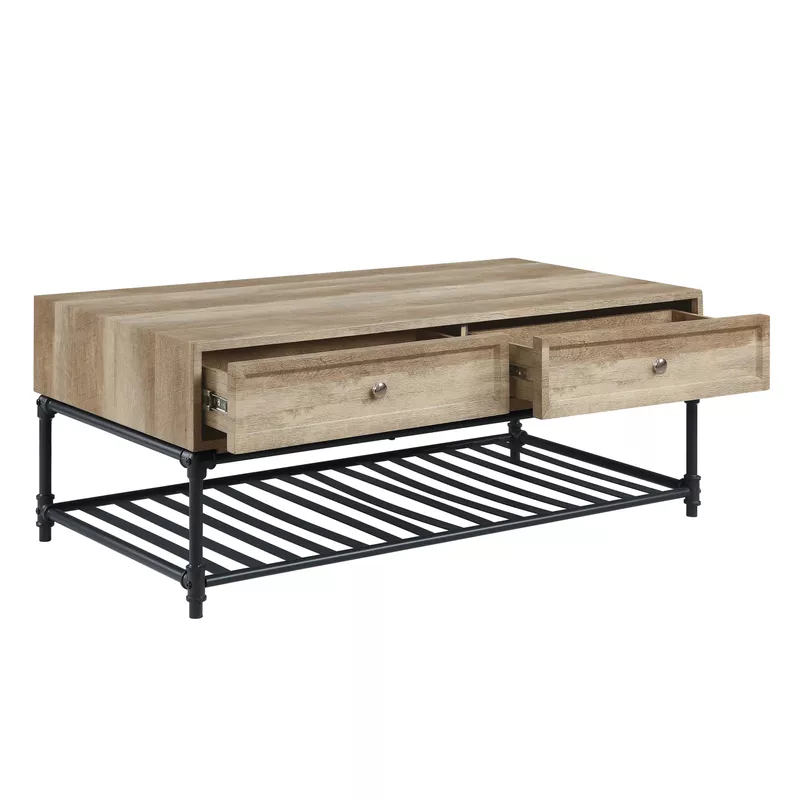 ACME Brantley Coffee Table, Oak & Sandy Black Finish