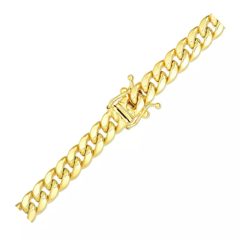 6.15mm 10k Yellow Gold Semi Solid Miami Cuban Bracelet
