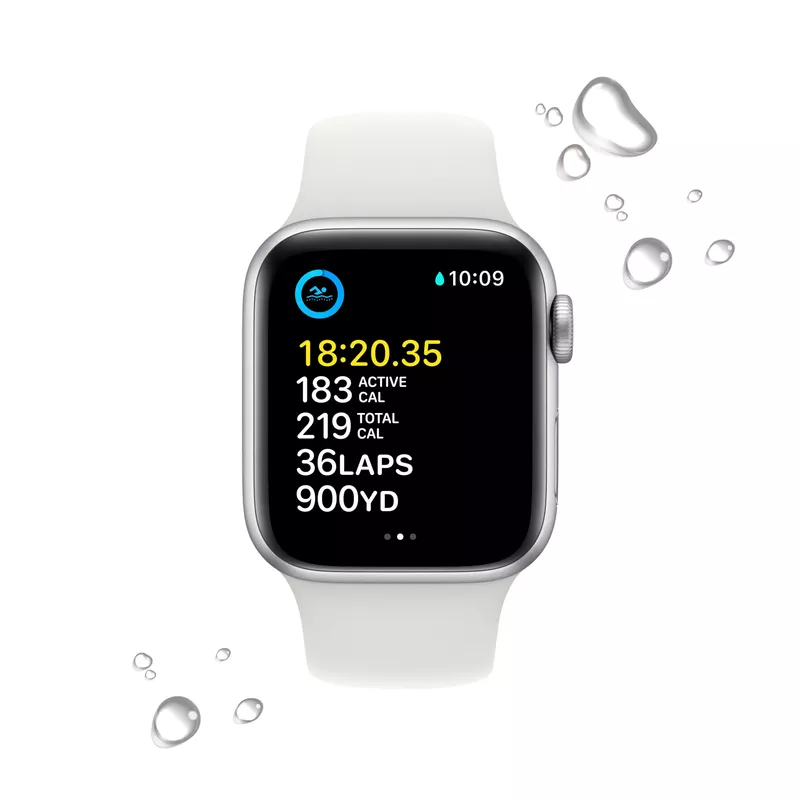 Apple Watch SE - GPS - 40mm - Silver - Aluminum - White Sport Band - S/M