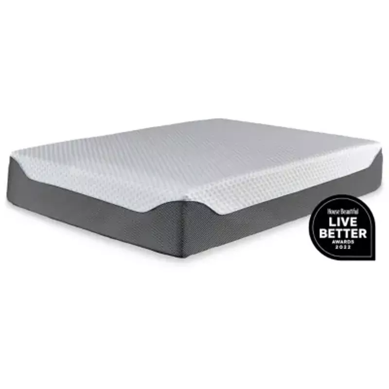 White/Blue 14 Inch Chime Elite King Mattress/ Bed-in-a-Box