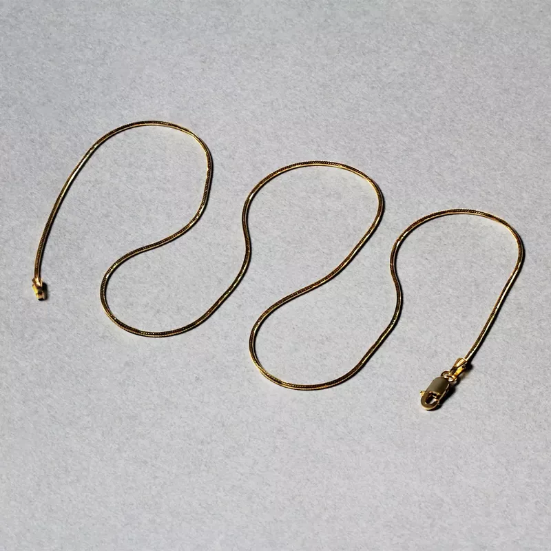 14k Yellow Gold Round Snake Chain 0.9mm (16 Inch)