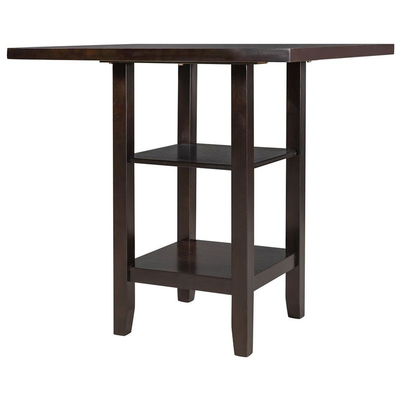 5-Piece Wooden Counter Height Dining Set, Square Dining Table Gray - Espresso