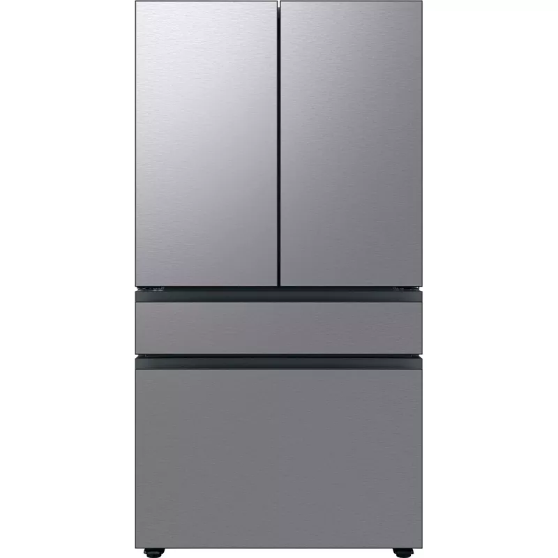 Samsung - BESPOKE 29 cu. ft. 4-Door French Door Smart Refrigerator with Beverage Center - Stainless Steel