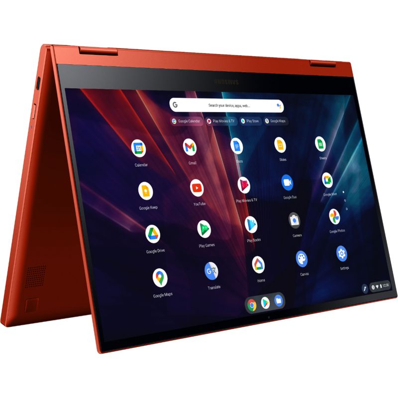 Alt View Zoom 27. Samsung - Galaxy Chromebook 2 - 13.3" QLED Touch-Screen - Intel® Core™ i3 - 8GB Memory - 128GB eMMC - Fiesta Red