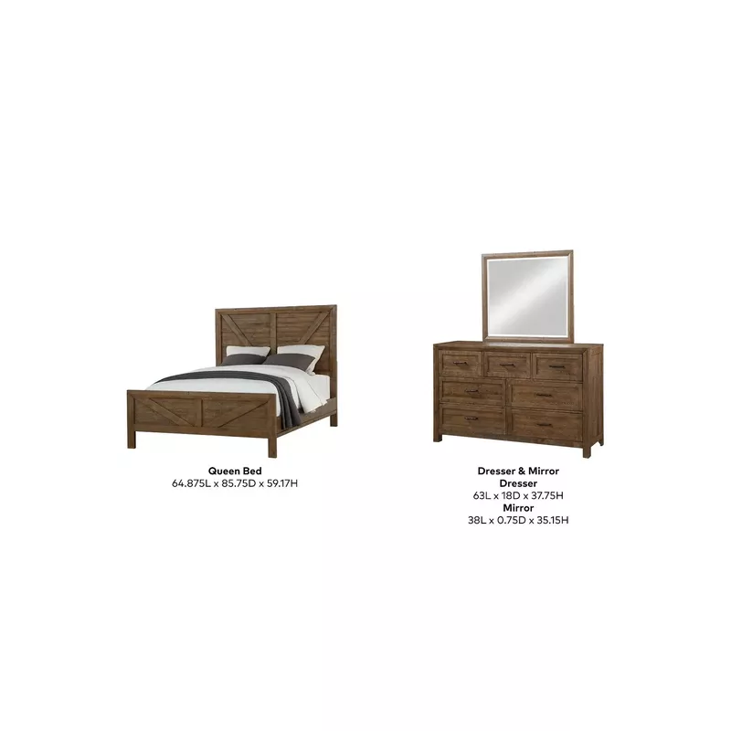 Rent to own Carbon Loft Catlett 3Piece Rustic Bedroom Queen Set