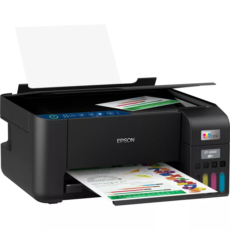 Epson - EcoTank ET-2400 Wireless Color All-in-One Cartridge-Free Supertank Printer with Scan and Copy - Black