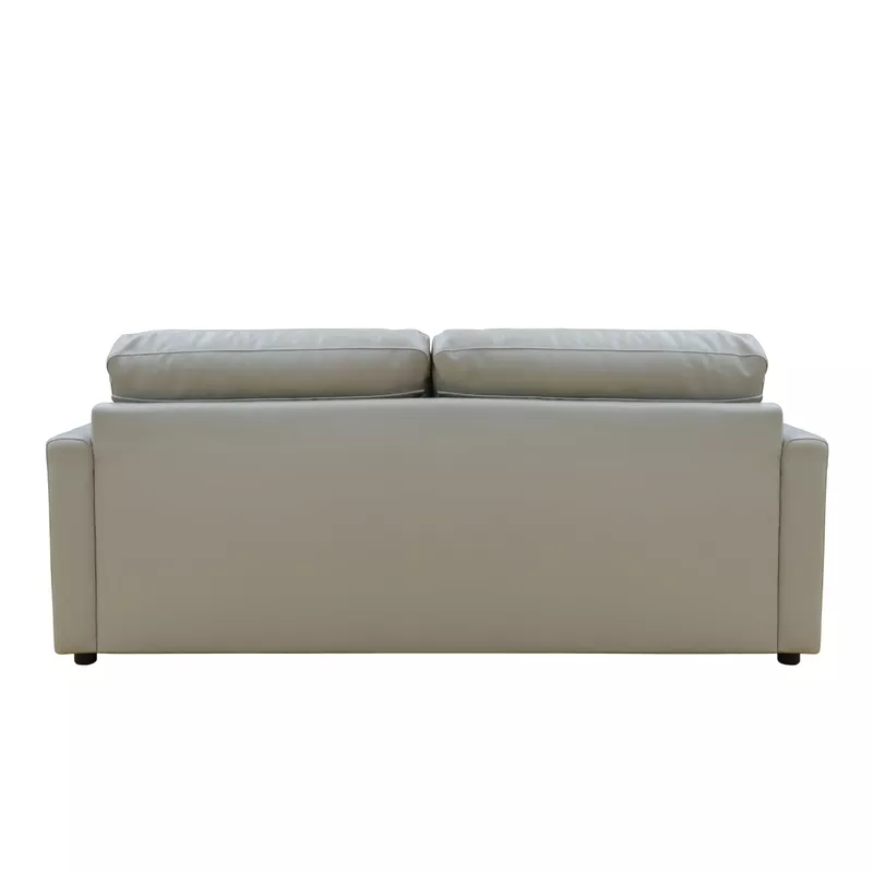 Knox 81 in. Taupe Leather Match Large 2-Cushion Condo Size Sofa