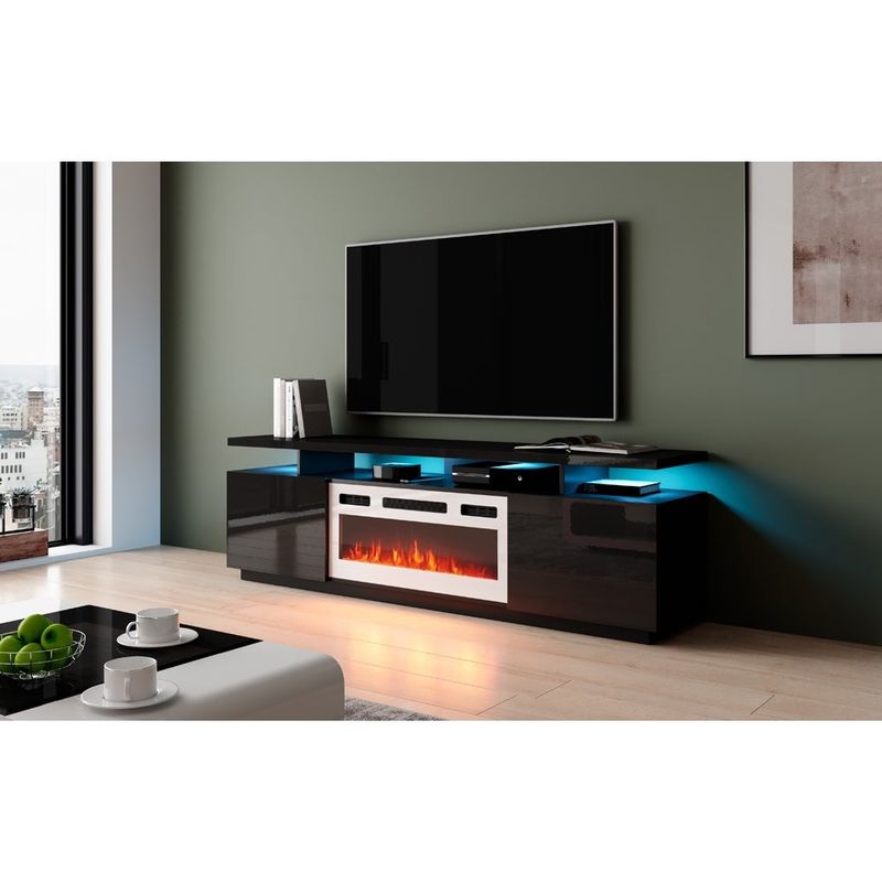 Eva-KWH Modern 71-inch Electric Fireplace TV Stand - Gray