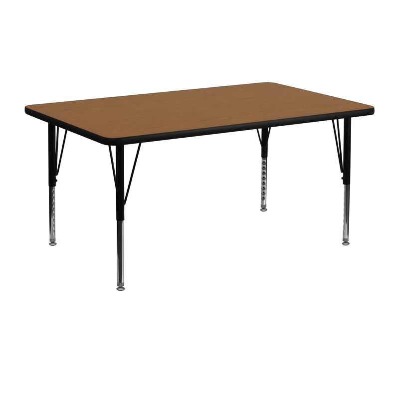 24''W x 48''L Thermal Laminate Activity Table - Adjustable Short Legs - Gray