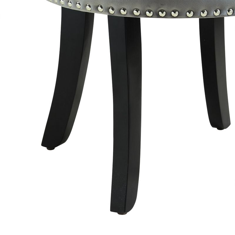 Copper Grove Meghri Velvet-upholstered Vanity Stool with Rolled Back and Nailhead Trim - Black