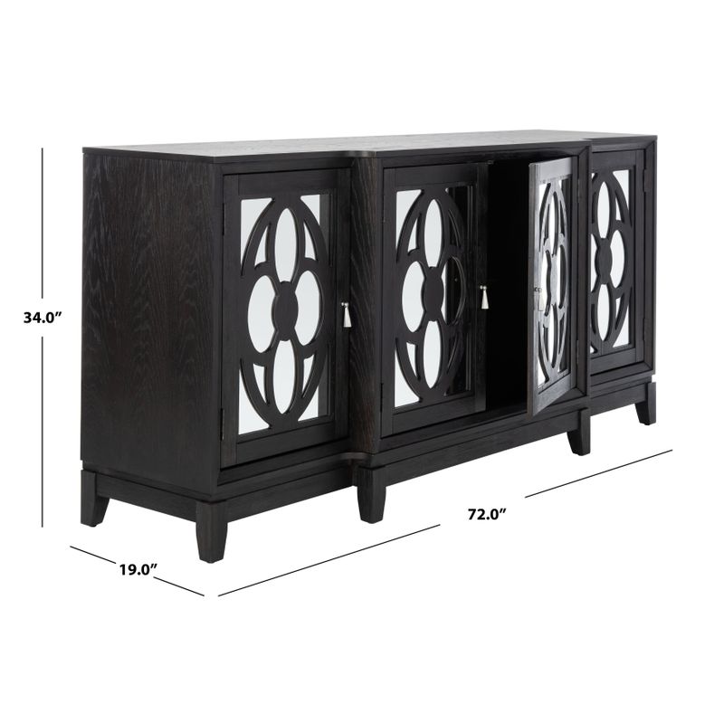 SAFAVIEH Couture Madeleine Mirrored Sideboard - 72 IN W x 19 IN D x 34 IN H - Black