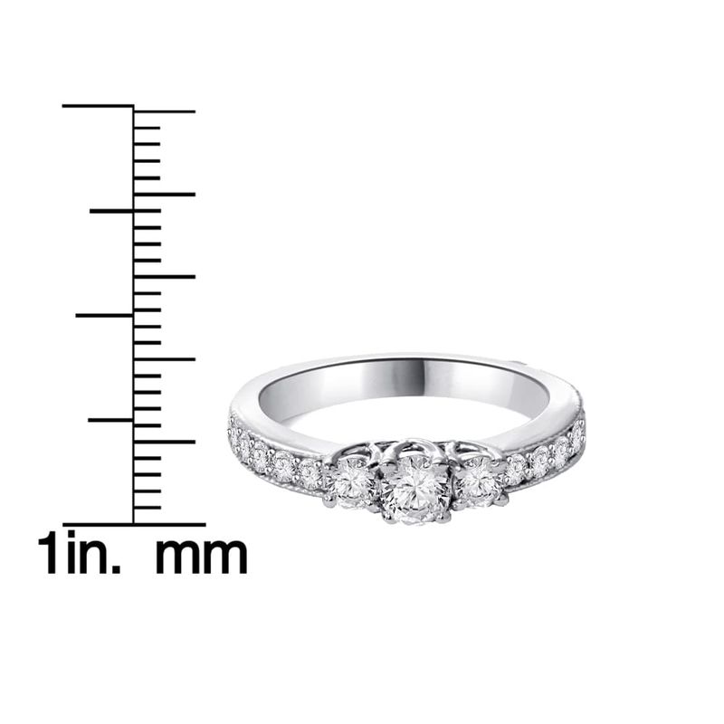 14k White Gold 1/ 2ct TDW Three-stone Diamond Ring - 7