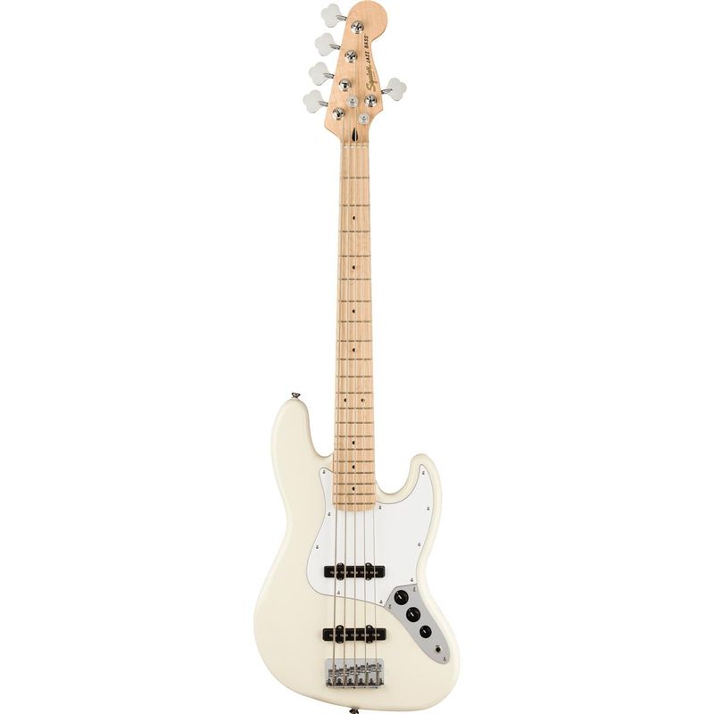 Squier Affinity Series Jazz Bass V 5-String Electric Guitar, Maple Fingerboard, Olympic White