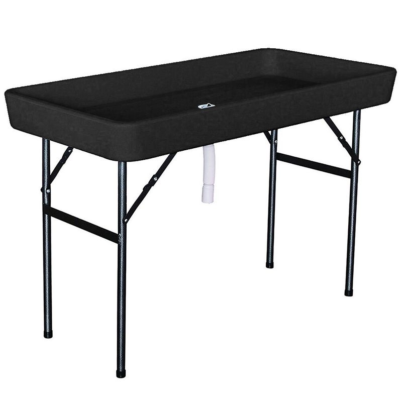 Modern Home 4-inch Party Ice Bin Table with Skirt - Black