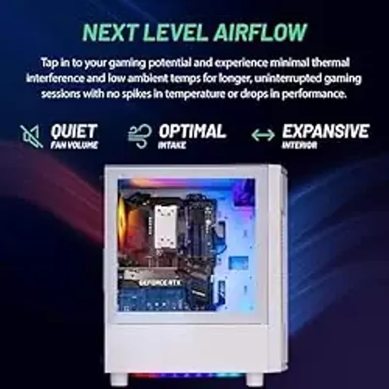 Skytech Archangel Gaming PC, Intel i5 14400F 2.5 GHz (4.7GHz Turbo Boost), NVIDIA RTX 4060 8GB GDDR6X, 2TB SSD, 32GB DDR5 RAM 5600 RGB, 650W Gold PSU, Wi-Fi, Win 11 Home