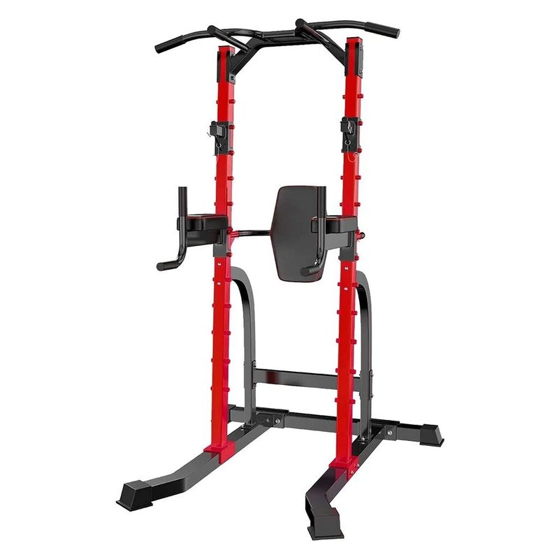 Zenova  Weight capacity  550 lbs Power Tower Pull-up Bars Workout Dip Stands - Red