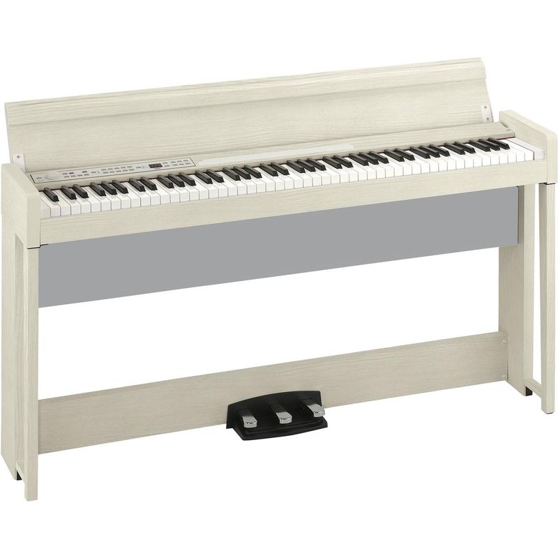 Korg C1 Air Bluetooth 88 Key Digital Piano with Real Weighted Hammer Action 3 Keyboard, Limited Edition White Ash