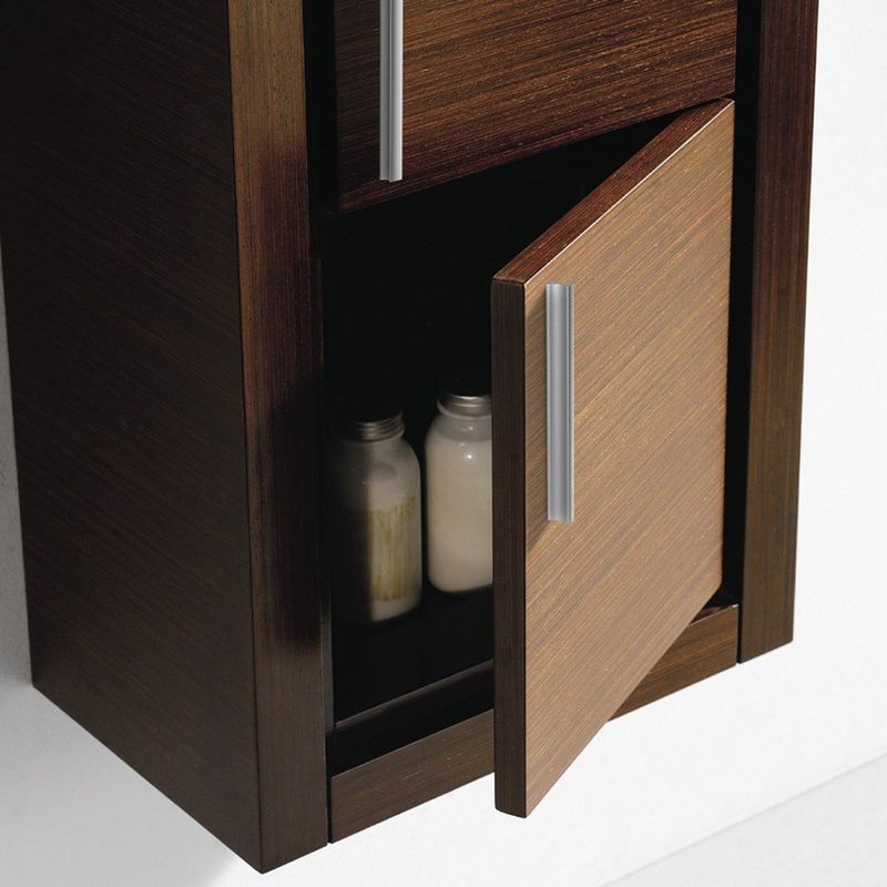 Fresca Wenge Brown Bathroom Linen Side Cabinet with 2 Doors - Wenge Brown