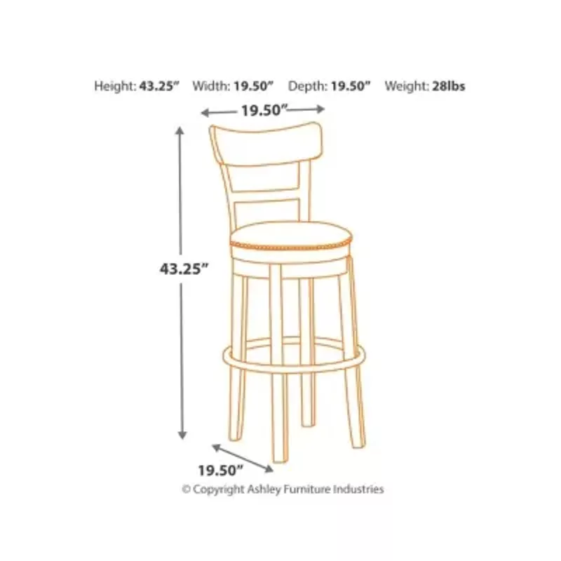 Light Brown Pinnadel Tall Upholstered Swivel Barstool(1/CN)