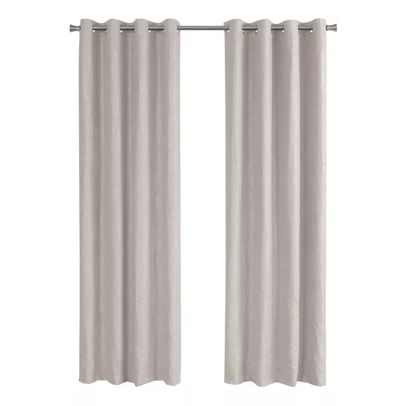 Curtain Panel/ 2pcs Set/ 54"W X 95"L/ Room Darkening/ Grommet/ Living Room/ Bedroom/ Kitchen/ Micro Suede/ Polyester/ Beige/ Contemporary/ Modern