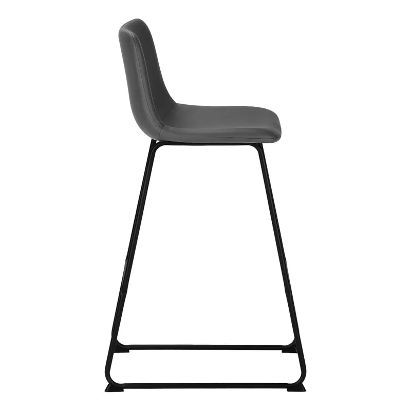 Office Chair/ Bar Height/ Standing/ Computer Desk/ Work/ Pu Leather Look/ Metal/ Grey/ Black/ Contemporary/ Modern