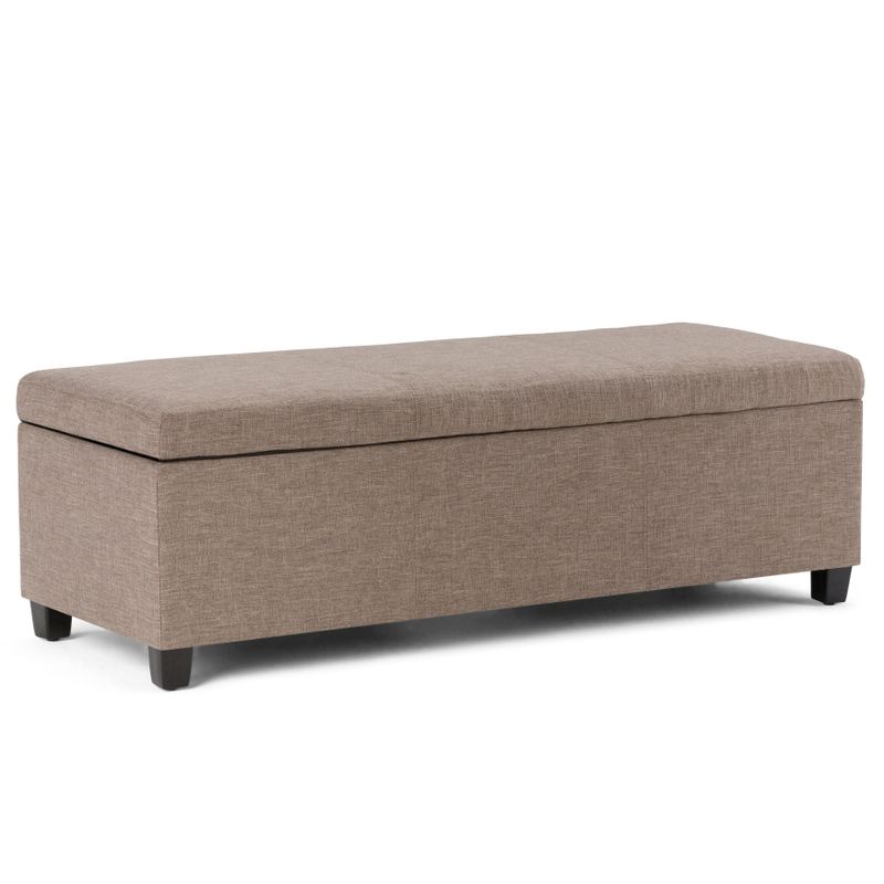 WYNDENHALL Franklin 48 inch Wide Contemporary Rectangle Storage Ottoman - Red