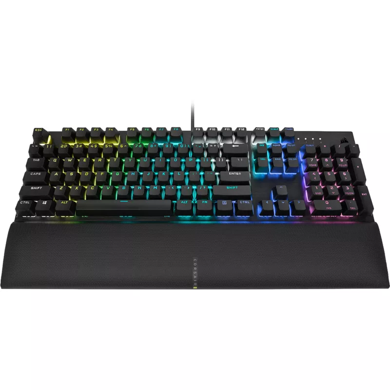 CORSAIR - K60 RGB Pro SE Full-size Wired Mechanical Cherry Viola Linear Gaming Keyboard with PBT Double-Shot Keycaps - Black