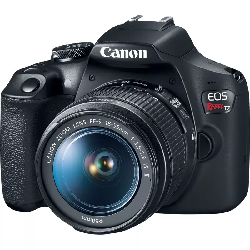 Canon - EOS Rebel T7 DSLR Video Camera with 18-55mm Lens - Black