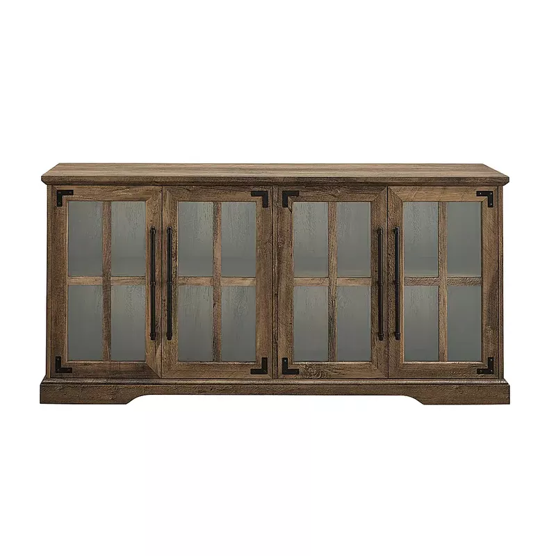 Walker Edison - Farmhouse TV Console for Most TVs Up to 64" - Rustic Oak