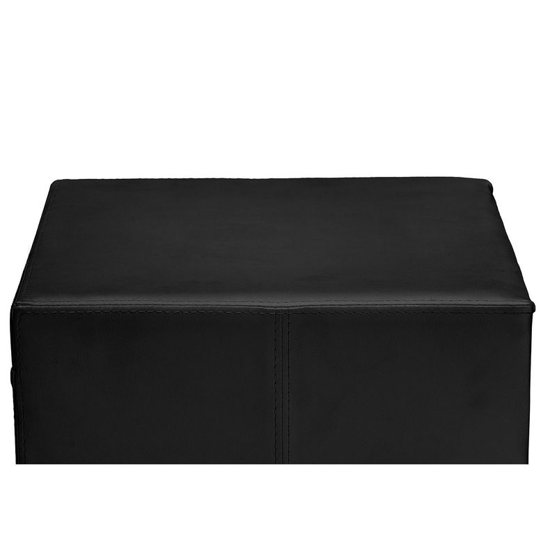 Baxton Studio Dorian Black Faux Leather Upholstered Modern Nightstand - Nightstand-Black