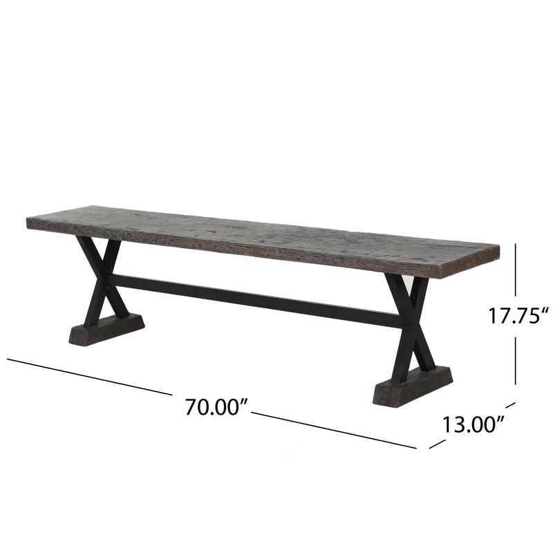 Chalmette Outdoor Concrete Bench by Christopher Knight Home - Grey