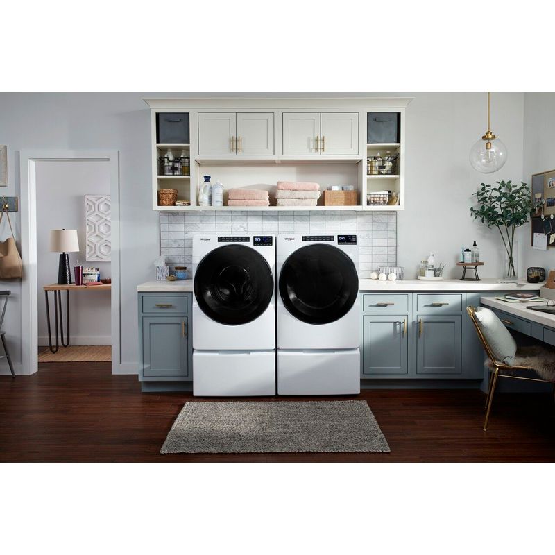 Alt View Zoom 19. Whirlpool - 7.4 Cu. Ft. Stackable Electric Dryer with Wrinkle Shield - White