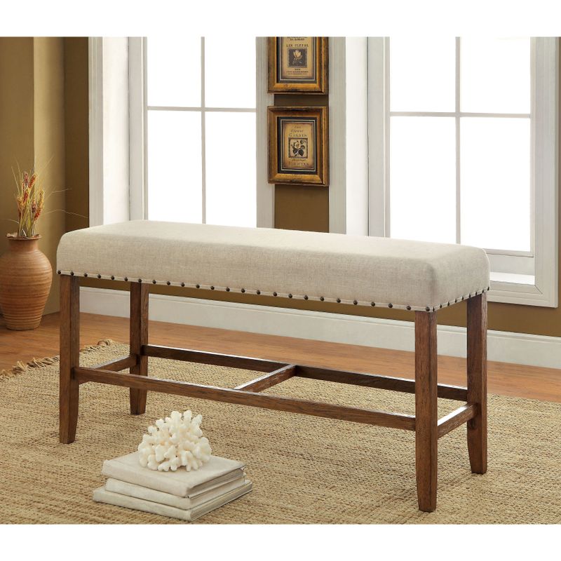 Furniture of America Telara Contemporary Natural Counter Height Dining Bench - Natural tone